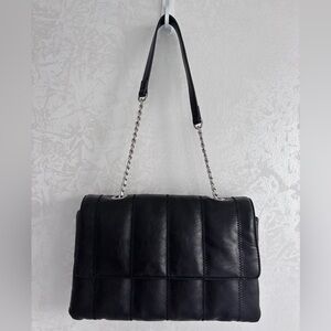 Zara Black Vegan Leather Shoulder Bag